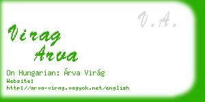 virag arva business card